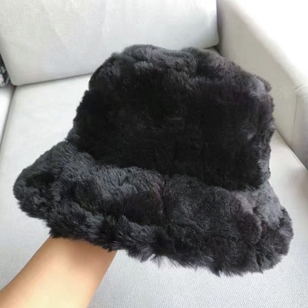 Plysj bøttehatt Fisherman Cap SVART Black