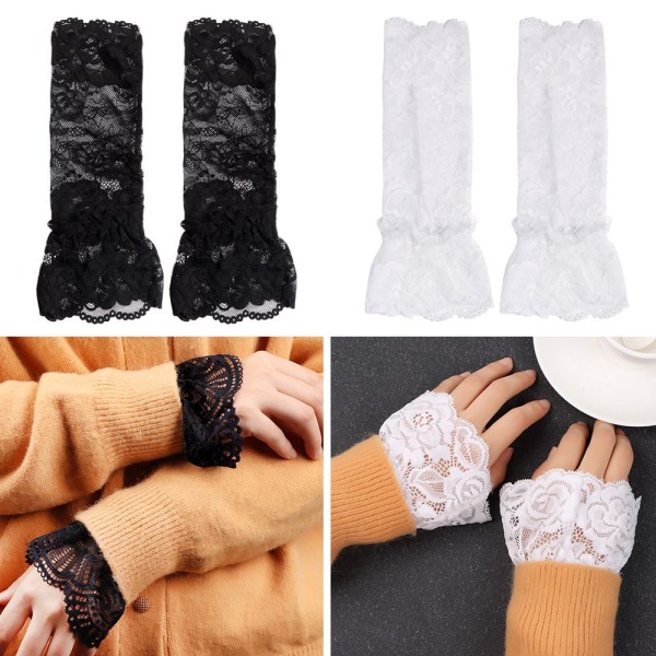 1 par falska ärmar Avtagbara ärmar VIT 9CM white 9cm