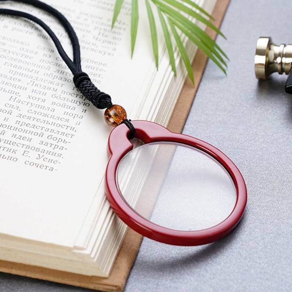 Kreativt förstoringsglashalsband Förstoringsglas RÖD 250 250 Red 250-250
