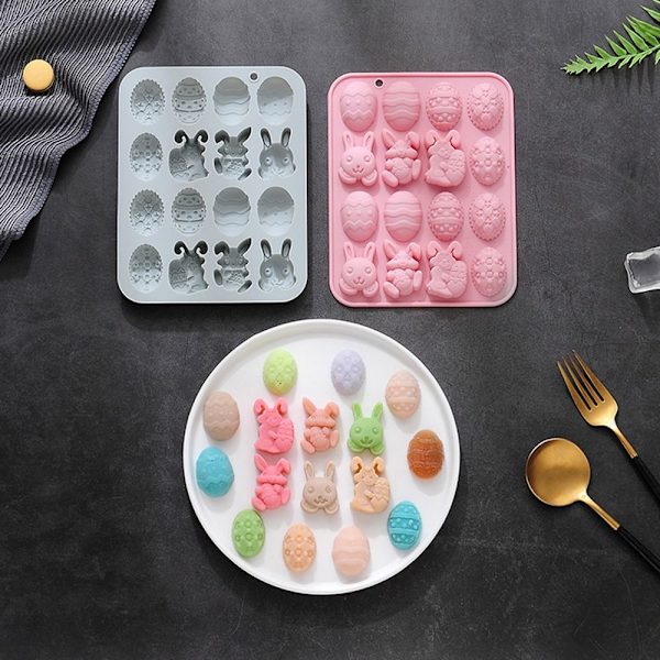 Påsk Silikon Form Bunny Rabbit Egg BLÅ blue