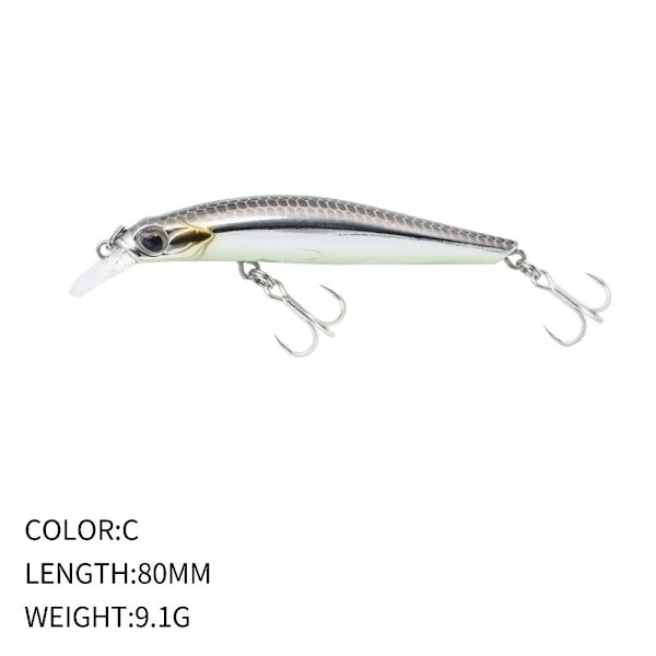 synkende Minnow Baits Fiskekroge E E E