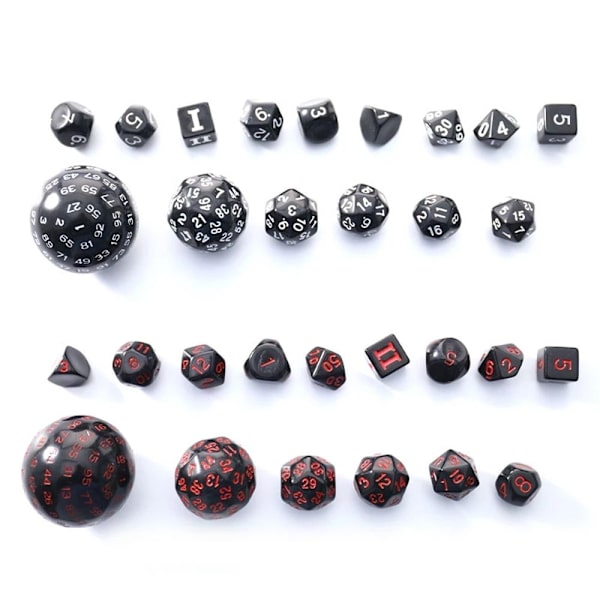 15 st Akryl Multi Side Tärning Set RÖD red