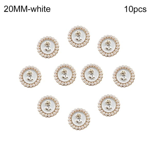 10 st Pearl Buttons Skjorta Knappar VIT 20MM10ST 10ST white 20MM10pcs-10pcs