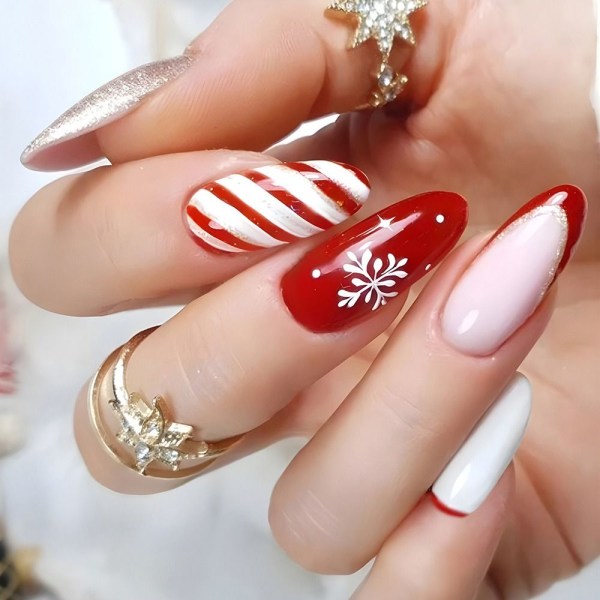 Christmas French Fake Nails False Nail 2 2 2