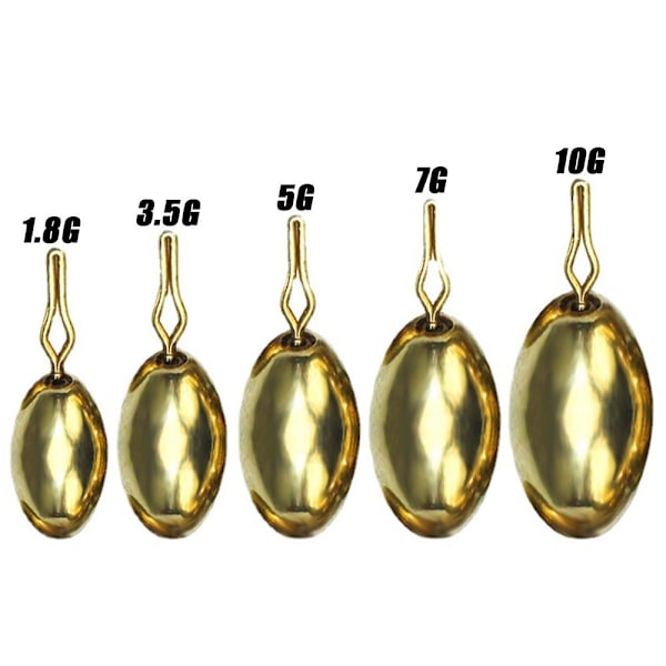 5 stk/parti Kobber Fiskebly fald Messing 1,8G 1,8G 1.8g