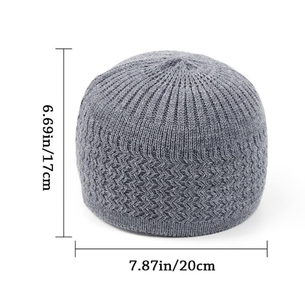 Muslim Cap Neulottu Hat TUMMAN PUNAINEN DARK RED