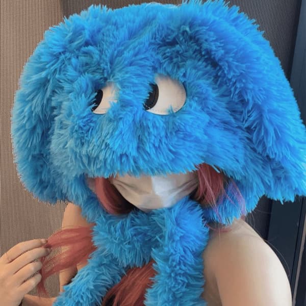 Fleece varm mössa plysch mössa BLÅ blue