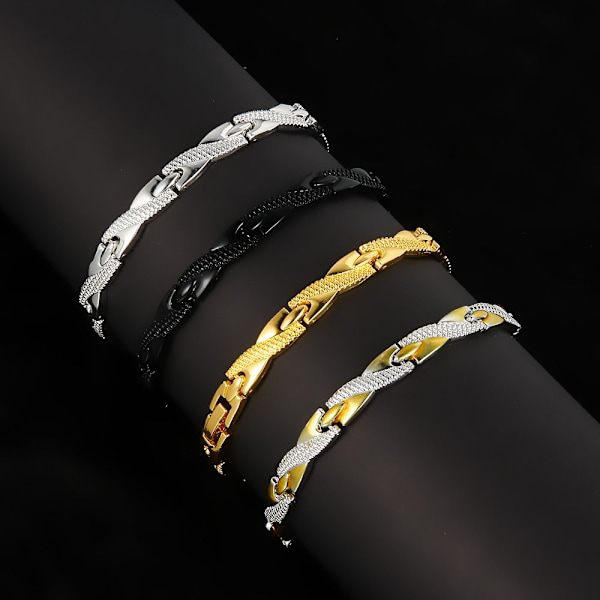 Magneettinen rannerengas Terveysrannekoru HOPEAA JA KULLAA Silver and Gold