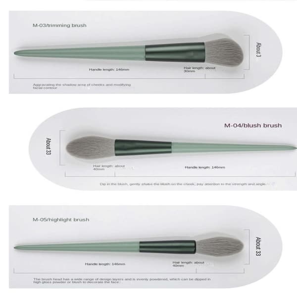 13st Makeup Brush Set Make Up Tools GRÖN green