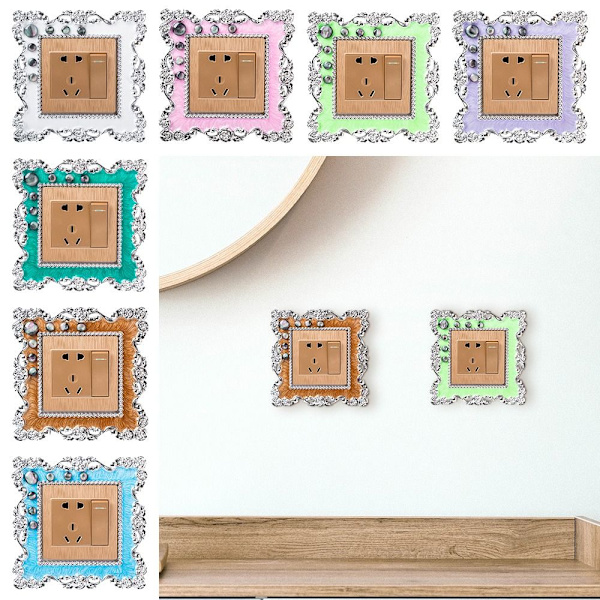 Enkel lysbryter Deksel Sokkel Surround Frame FLUORESCENS fluorescence green