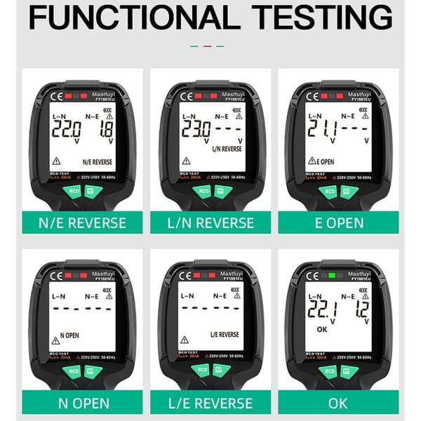 Socket Tester Napaisuus Vaihe Pheck Detector EU EU EU