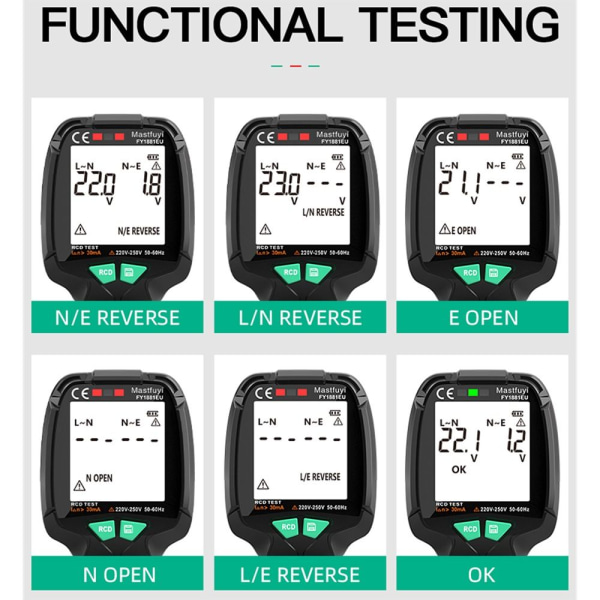 Socket Tester Polarity Phase Pheck Detector EU EU EU
