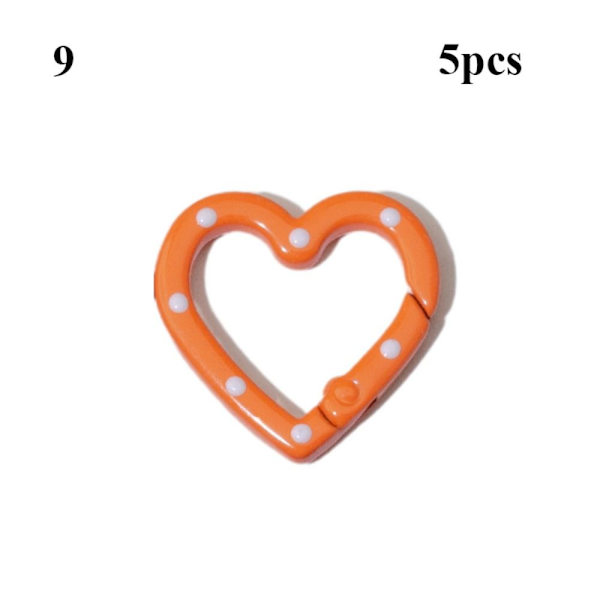 5 st Spring Heart Ring Spännen Karbinhake 9 9 9