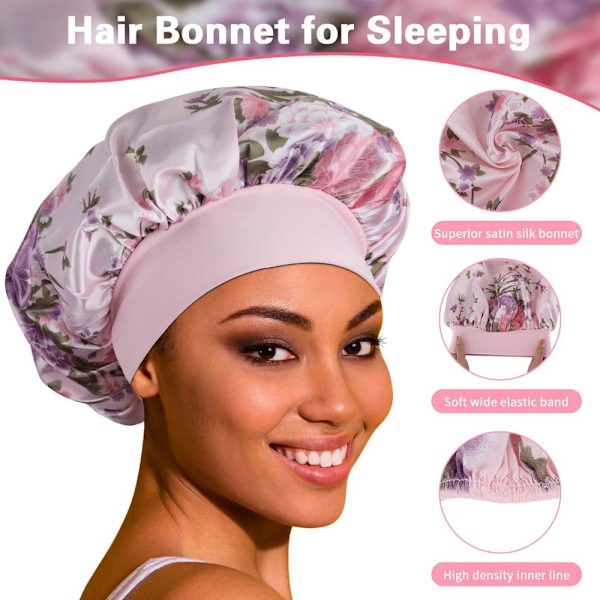 Satin Sleep Cap Silkkinen Satin Bonnet ROSE RED rose red