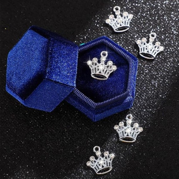 48 stk 18,5 MM Crystal Crown Charms Elegant