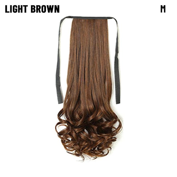 38-58 cm Medium Længde Paryk Wrap Around Hestehale LYSEBRUN M light brown M