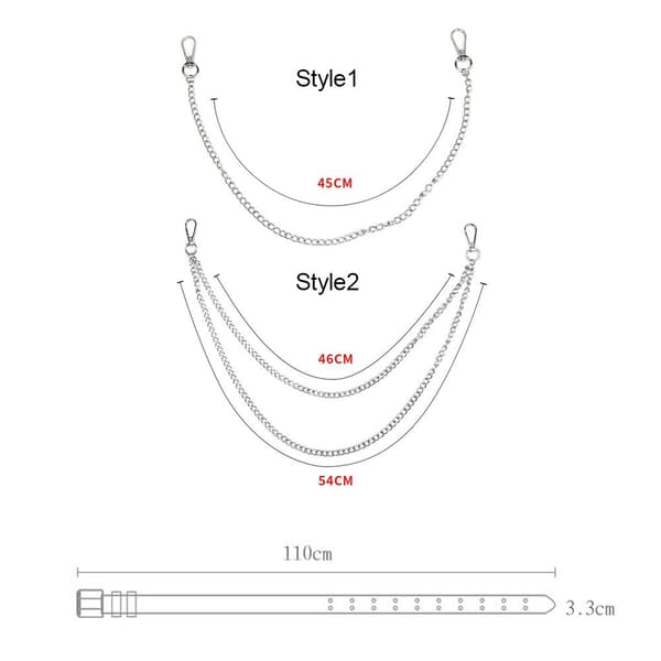 Punk midjebälte Goth midjeband MULTI STYLE2 STYLE2 Multi Style2-Style2