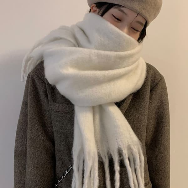 Vinter Cashmere Halsduk Lång Tofsar Halsdukar BLÅ Blue