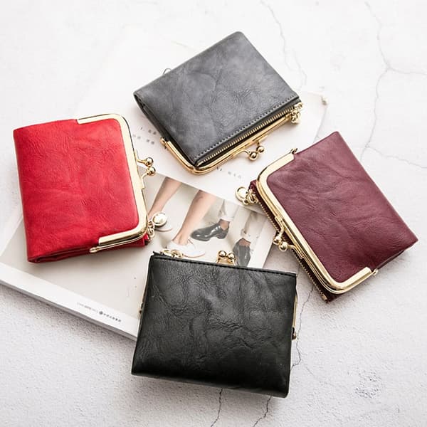 Lyhyt Bifold Lompakko Multi-card Kukkaro HARMAA grey