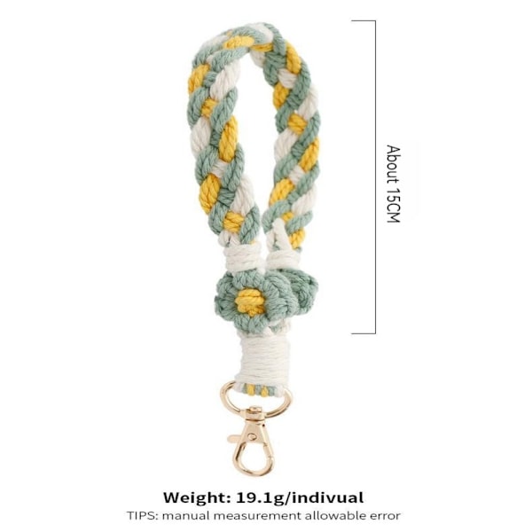 Håndledsnøglering Flower Macrame BLÅ Blue