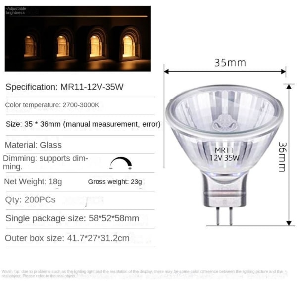 spotlight Halogenlampekopp MR11-12V-35W MR11-12V-35W MR11-12V-35W