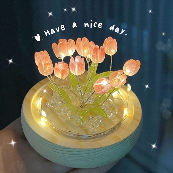 Tulip Night Light kukkavalaisin VIHREÄ green