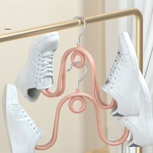 Monikäyttöinen kuivauskenkäteline Vaatteiden säilytyskoukku BEIGE Beige