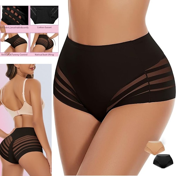 Tummy Control Trusser Sømløst undertøj SORT M Black M