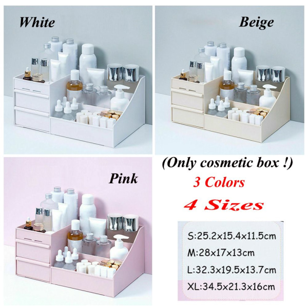 Sminklåda för kosmetisk förvaringslåda pink 25.2x15.4x11.5cm