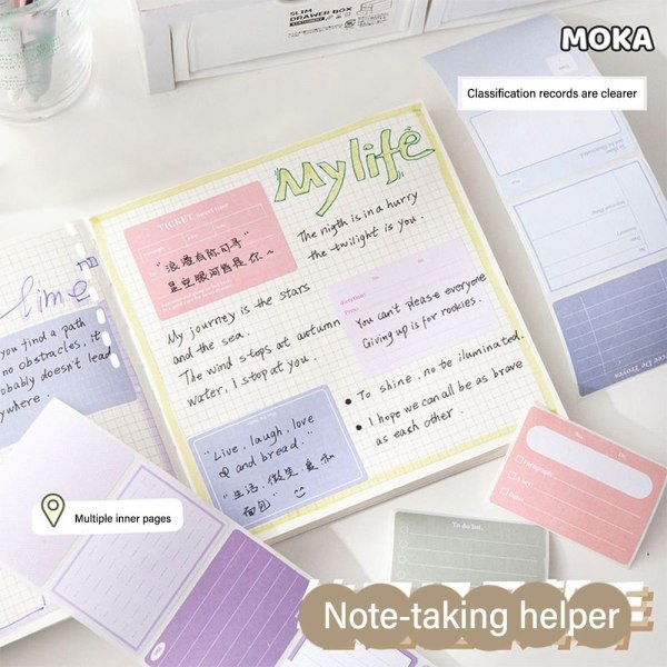256 STK/Eske Memo Pad Study Sticky Note 02-GRADIENT BLÅ 02-Gradient Blue
