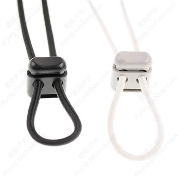 5 stk. Tactical Cord Lock Toggle Stopper GRÅ&HVID Grey&White