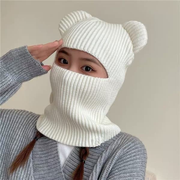 Skjerfsett, hette, balaclava for kvinner coffee