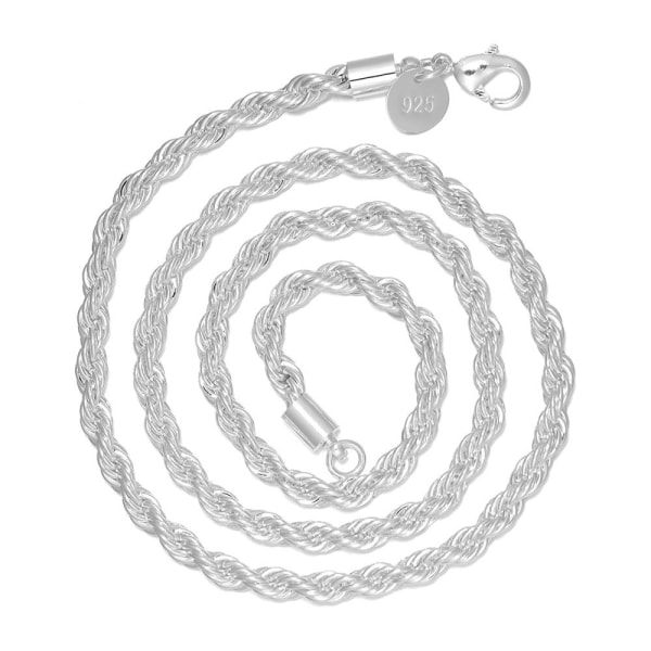 Twisted Rope Chain Necklace 925 Sterling Silver 18 INCH 18 INCH 18 inch