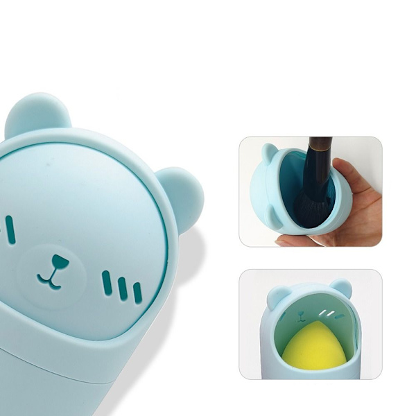Makeup Beauty Sponge Case Makeup Box BLÅ Blue