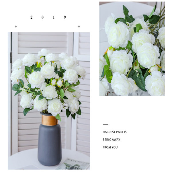 5 Hodet Kunstige Blomster Fake Flower ORANSJE orange