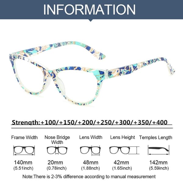 Lesebriller Blå STYRKE 400 Blue Strength 400