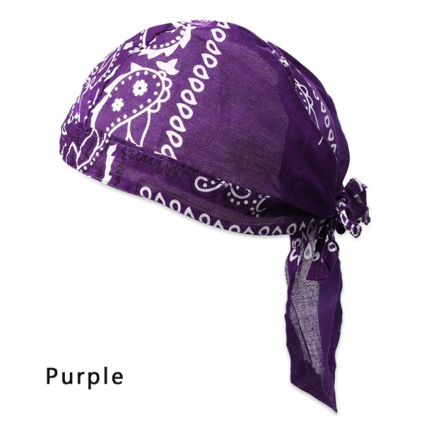 Hurtig tørkende bomulls-pirathatt Utendørs Sport Bandana LILLA purple