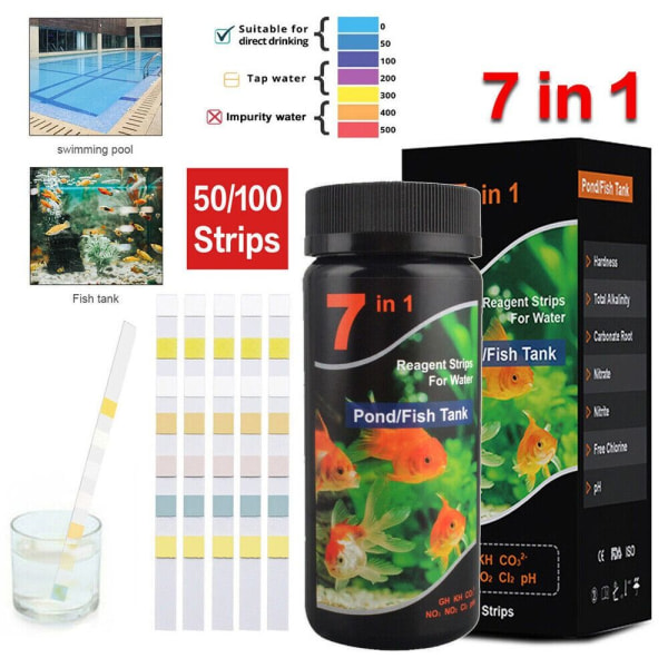 Fish Tank PH Test Klor Dip Test Strips 100 STK 100pcs