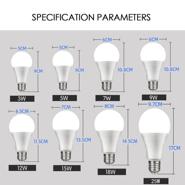 LED Pære Pendel Pærer 12WWHITE LYS HVID LYS 12WWhite Light