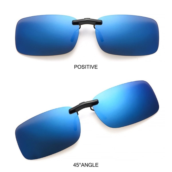 Magnetiske Clip-On polariserede solbriller Flip Up solbriller Mirrored Silver