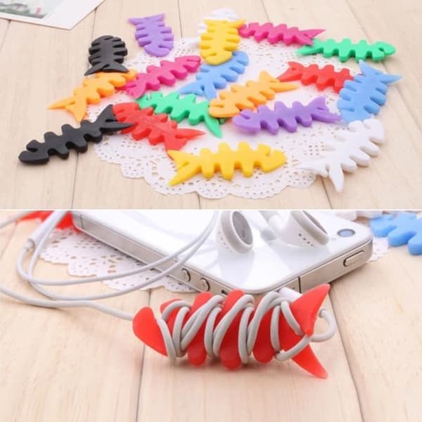 100/200 stk Fishbone Cable Organizer Headset Cord Manager S200Pcs