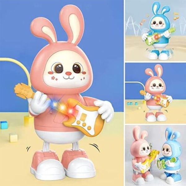 Dancing Bunny Toy Gitarist Rabbit Dancing Toy BLÅ blue