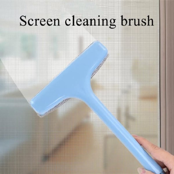 Window Mesh Screen Brush Curtain Net Wipe Cleaner BLÅ blue