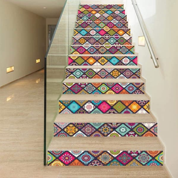 3D Stair Stickers Decals Peel and Stick Tile Backsplash
