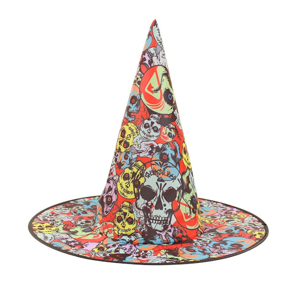 Halloween heksehat Plisseret troldmandshat 3 3 3