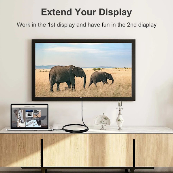 DP till HDMI omvandlingskabel kabeladapter VIT White
