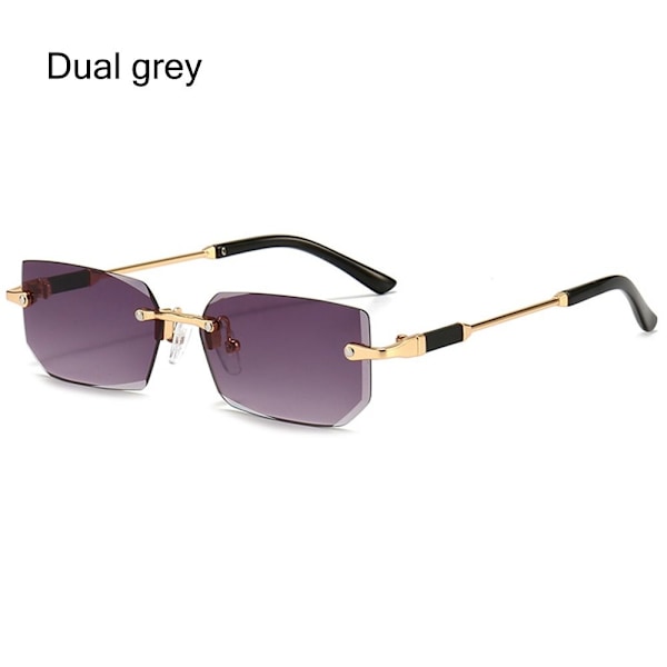 Reunuksettomat suorakulmion aurinkolasit Kehyksettomat aurinkolasit DUAL GREY Dual grey