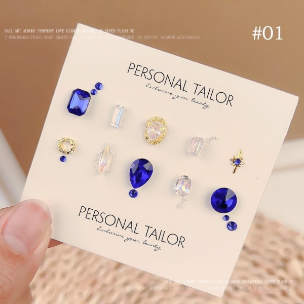 Gems Crystal Nail Accessories Rhinestones Negle Ornaments BLÅ blue