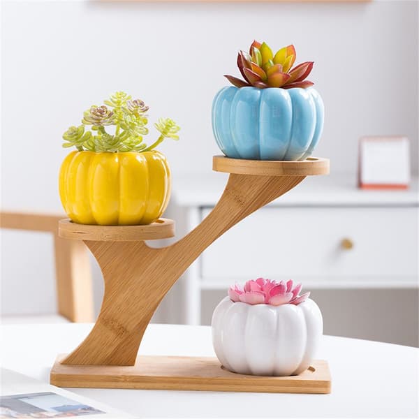 Keramiska pumpa blomkrukor Plantskola Basin GRÖN green