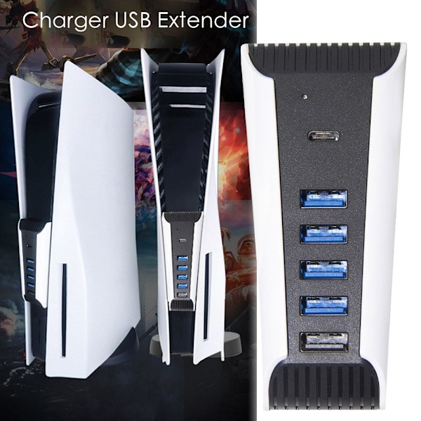 Game Console Extender Laddare USB Hub för PS5